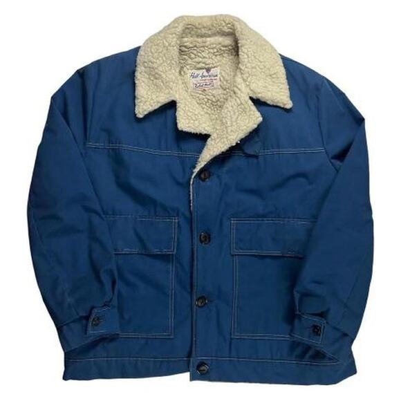 Vintage jean jacket sherpa collar by Robert Hall XL western - Picture 1 of 3